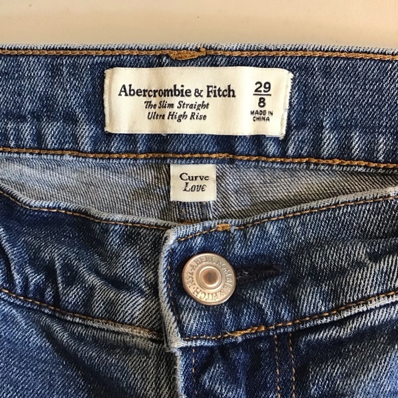 Abercrombie Fitch 8 (29) Slim Straight Ultra High Rise Curve Love Jeans Women’s - Picture 6 of 8